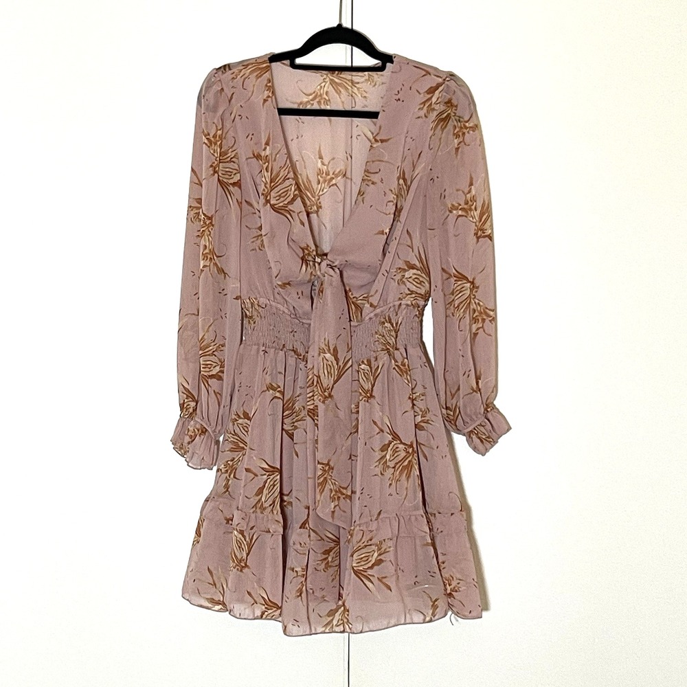 Floral Flounce Mini Dress Y2k Cottagecore  Fairycore glam Fairycore Size Large L